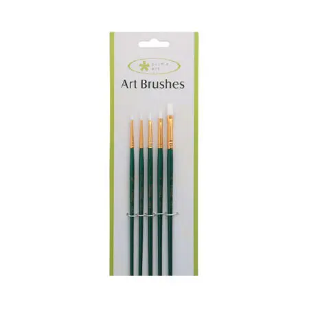 Prime Art: Carded White Taklon Assorted Brush Set - 5pcs