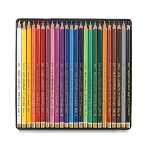 Koi-i-Noor Polychromos Pencil Crayons in Tin: 24