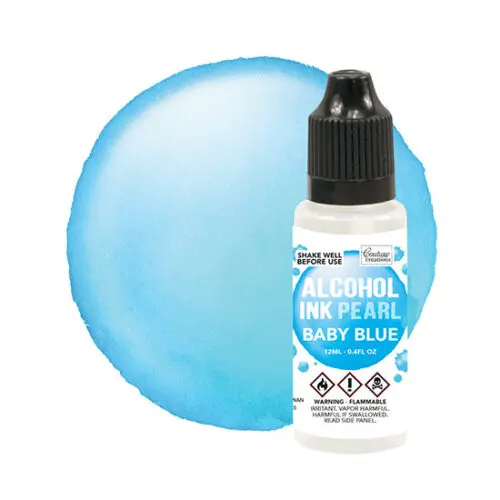 Baby Blue Couture Creations Alcohol Ink Pearls
