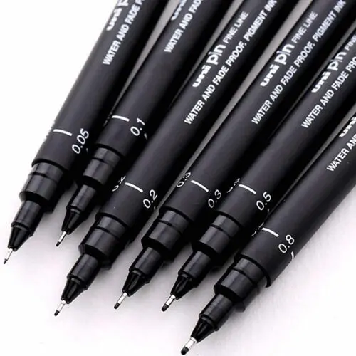 0.8 Uni Pin Drawing Marker Pen Black