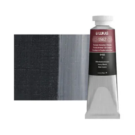 Ivory Black Lukas 1862 Professional Oil Paint 37ml