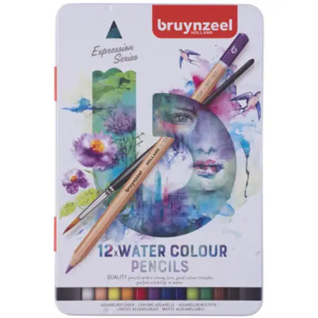 12's Bruynzeel Expression Aquarelle Pencils Tin