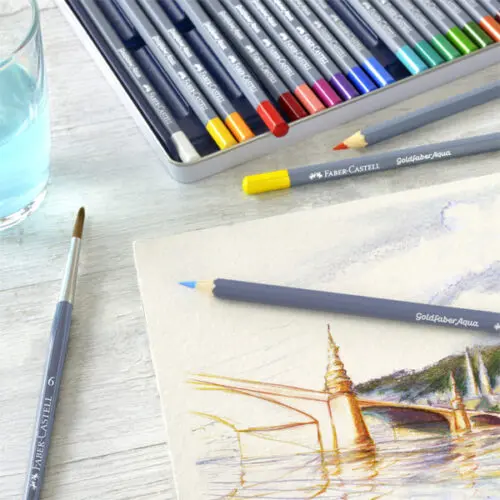 Faber Castell Goldfaber Aqua Watercolour Pencils in Tin