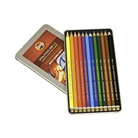 Koi-i-Noor Polychromos Pencil Crayons in Tin: 12