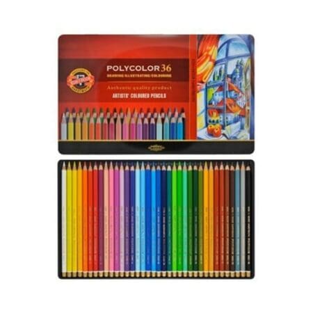 Koi-i-Noor Polychromos Pencil Crayons in Tin: 36