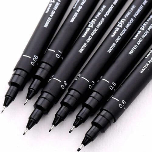 0.1 Uni Pin Drawing Marker Pen Black