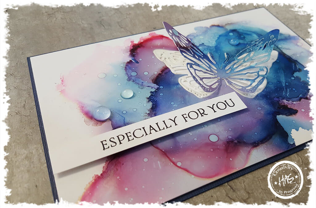 Easy Card Topper with Alcohol Ink: Especially for you