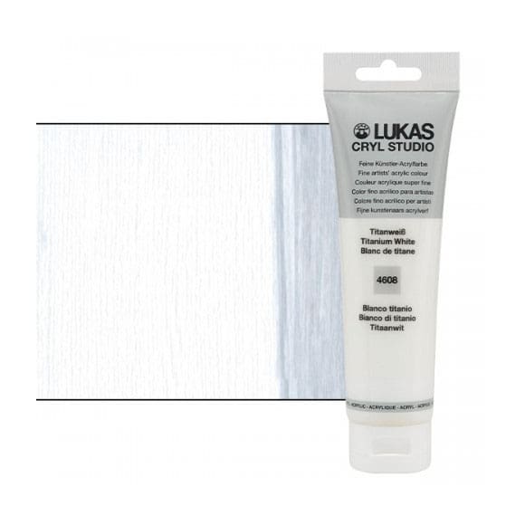 LUKAS CRYL Studio Acrylic - Titanium White, 250ml Bottle