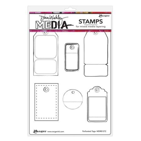 Perforated Tags Dina Wakley Stamp Set