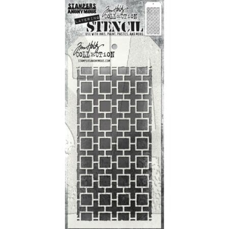 Linked Squares Tim Holtz Layering Stencil