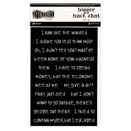 Dylusions Bigger Back Chat Stickers Large: Black 3