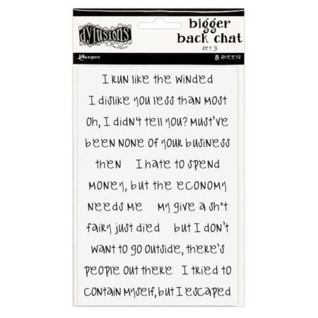 Dylusions Bigger Back Chat Stickers Large: White 3