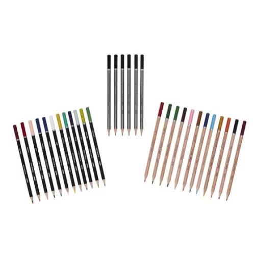 Derwent Academy Coloured Pencil Set Wooden Gift Box Loose Pencils