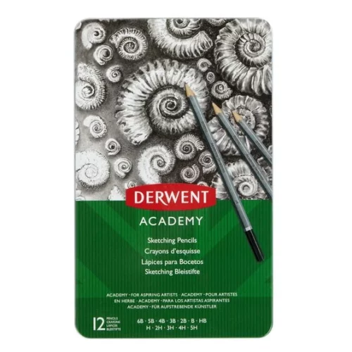 Derwent Academy Sketching Set in Tin 12 Pieces