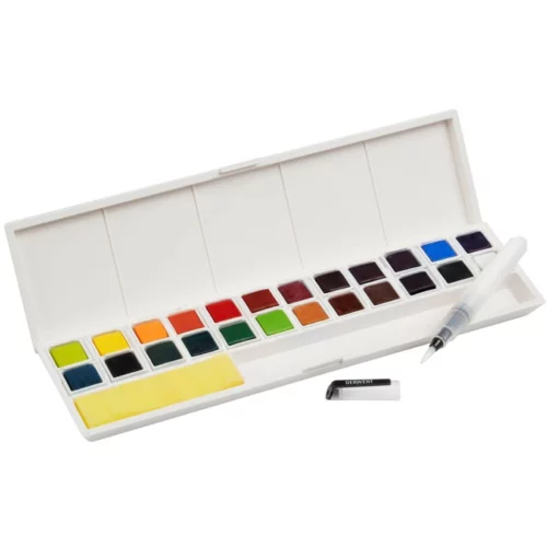 Derwent Inktense Watercolour Paint Pan Set Open Set