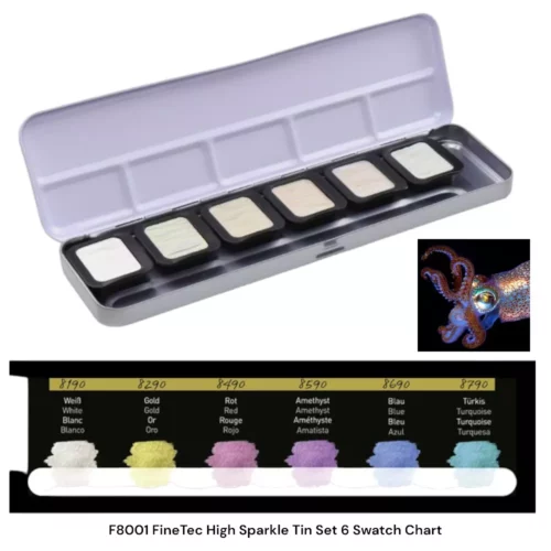 Octopus FineTec Iridescent High Sparkle Watercolour Set