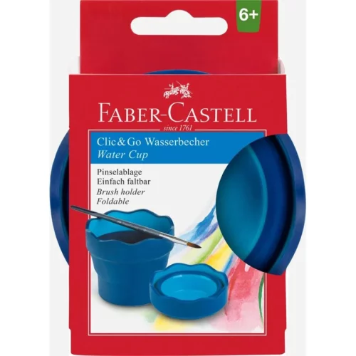 Faber Castell Clic & Go Water Cup Blue in packaging