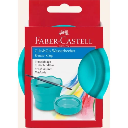 Faber Castell Clic & Go Water Cup Turquoise in packaging
