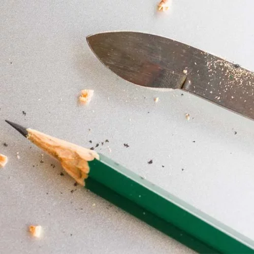 Faber Castell Erasing and Sharpening Knife In Use