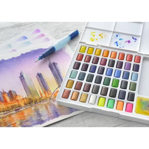 48's Faber Castell Watercolour Pan Set with Brush & Detachable Palette Product in use