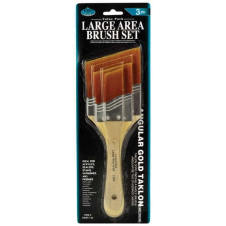 Royal & Langnickel Large Area Brush Set Golden Taklon Angular