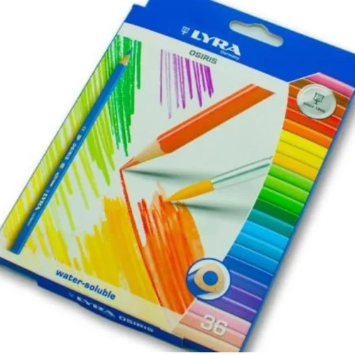 Set of 36 Lyra Osiris Water-soluble Triangular Pencils Angled View