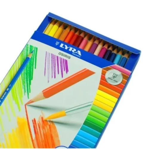 Set of 36 Lyra Osiris Water-soluble Triangular Pencils Angled View