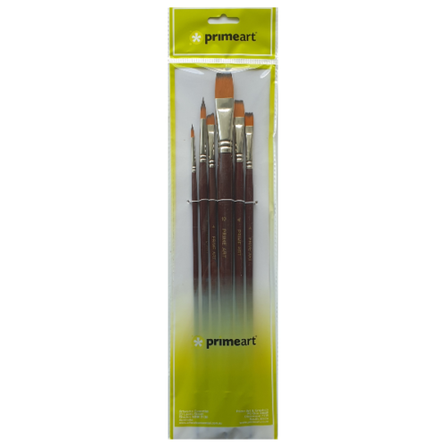 Prime Art Golden Brown Synthetic 101 Brush Set B in Packaging