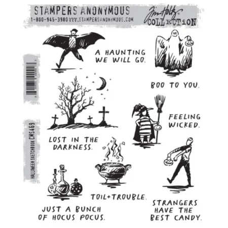 Halloween Sketchbook Tim Holtz Stamp Set
