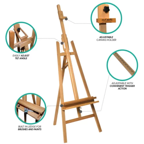 Mont Marte Wooden Floor Easel with Tilt