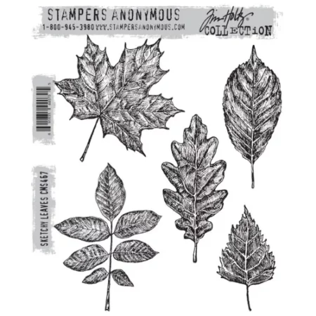 Sketchy Leaves Tim Holtz Stamp Set
