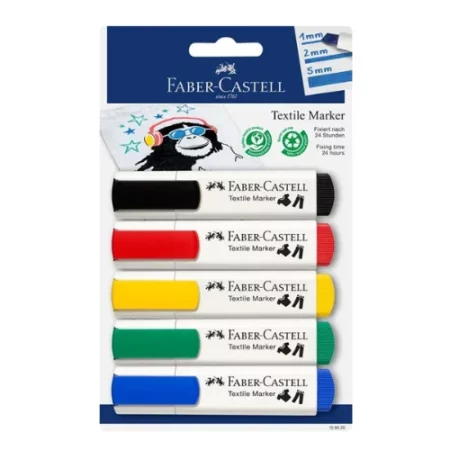 basic-colours-faber-castell-textile-marker-set-of-5