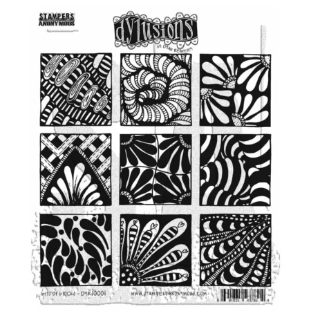 Bits of Blocks Dylusions Cling Mount Rubber Stamp