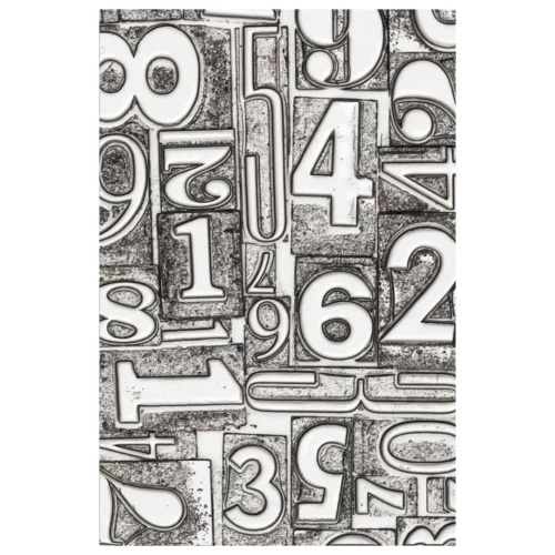 A front on view of the Numbered by Tim Holtz 3D Sizzix Texture Fade Embossing Folder, showing the texture of the folder. The image is center of the frame and on a white background.