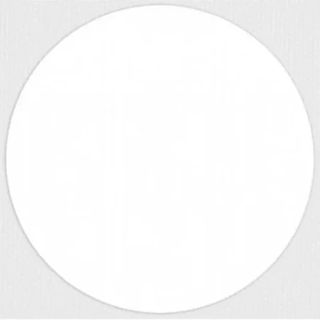 round canvas panel is at the center of the image. the background is an off white colour.