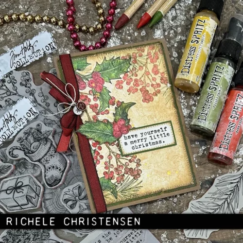 The image shows a craft project that was made using the Forest Floor 2 Tim Holtz Stamp Set.