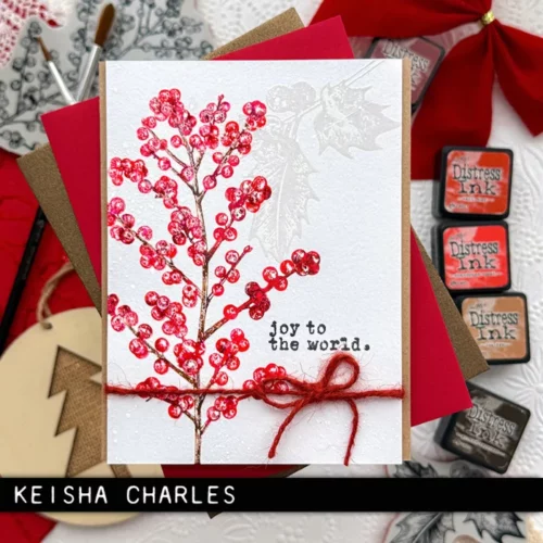 The image shows a craft project that was made using the Forest Floor 2 Tim Holtz Stamp Set.